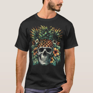 Pineapple Skull Distressed T-Shirt