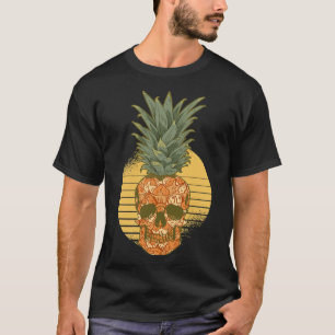 Pineapple Skull Funny Aloha Beaches Hawaiian Pinea T-Shirt