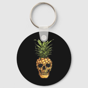 Pineapple Skull Hawaii Aloha Beaches Hawaiian Goth Key Ring