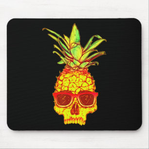 Pineapple Skull With Sungles Retro Tropical Aesthe Mouse Mat