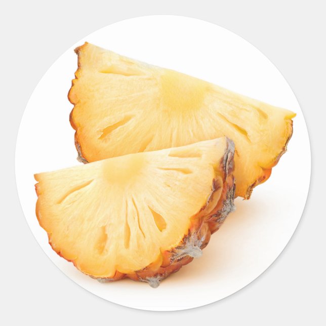 Pineapple slices classic round sticker (Front)