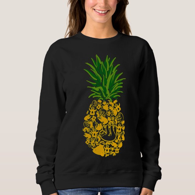 Pineapple Sloths Pineapple Shape Sloth Sweatshirt (Front)