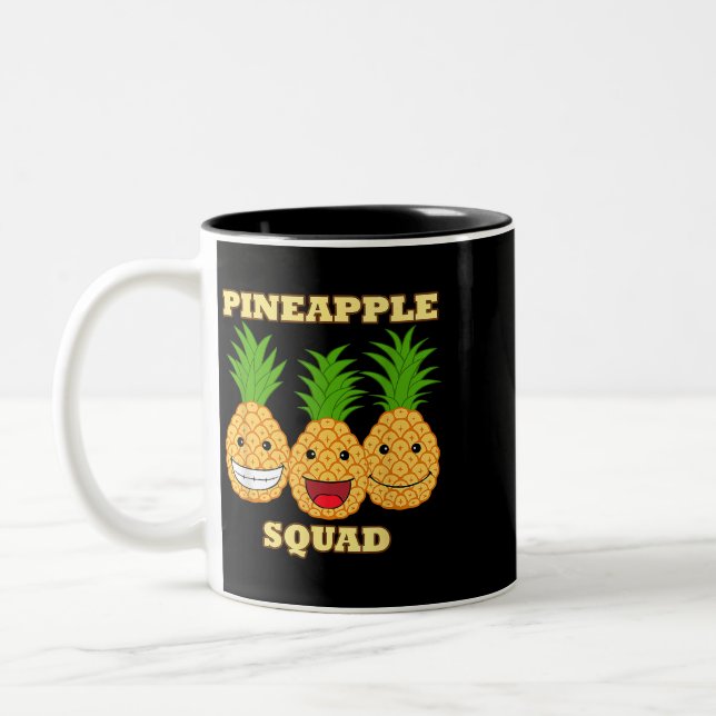 Pineapple Squad Exotic Fruits Vitamin Healthy Two-Tone Coffee Mug (Left)