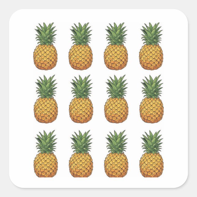 Pineapple  square sticker (Front)