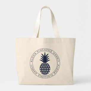 Pineapple (star)022 large tote bag