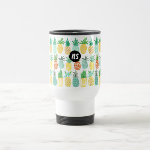 Pineapple Summer Monogram Travel Mug