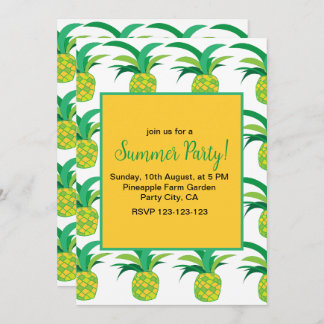 Pineapple Summer Party Tropical Pineapple Invitation