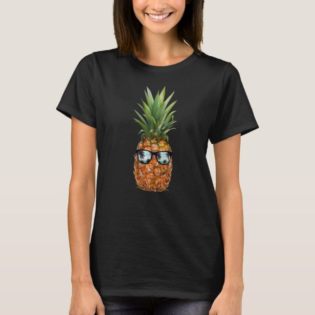 Pineapple Sunglass Palm Tree Summer T-Shirt (Front)