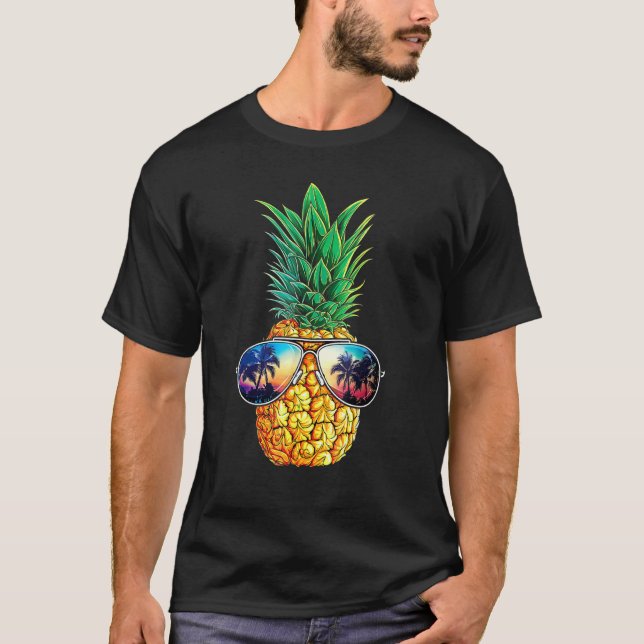 Pineapple Sunglasses Aloha Beaches Hawaii Hawaiian T-Shirt (Front)