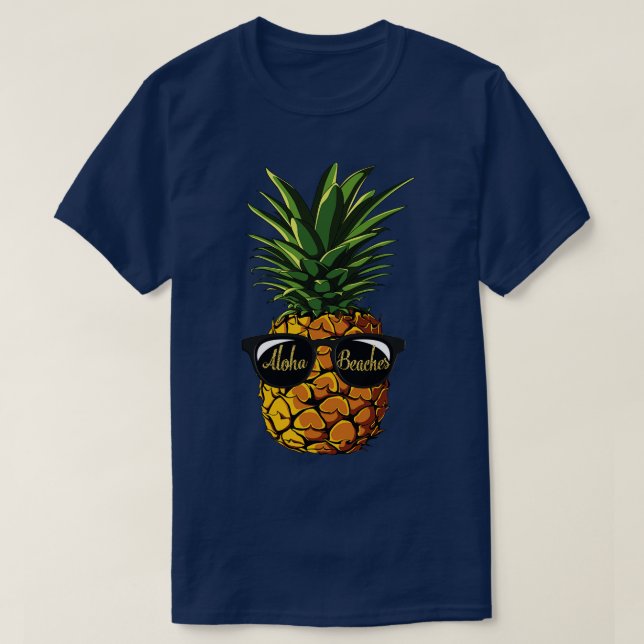 Pineapple Sunglasses Aloha Beaches Hawaii Hawaiian T-Shirt (Design Front)