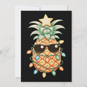 Pineapple Sunglasses Christmas Lights Xmas Holiday Invitation