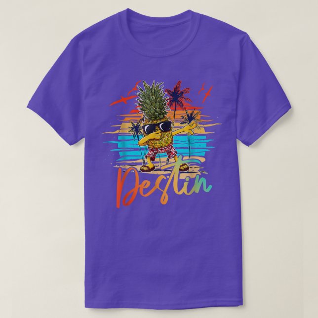 Pineapple Sunglasses Dabbing Funny Destin Summer B T-Shirt (Design Front)