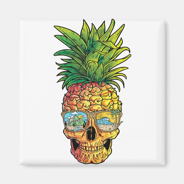 Pineapple Sunglasses T shirt Aloha Beaches Magnet (Front)