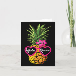 Pineapple Sungles Funny Aloha Beaches Hawaiian Haw Card