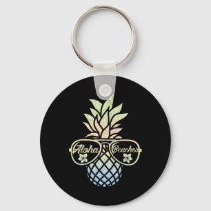 Pineapple Sungles Funny Aloha Beaches Hawaiian Haw Key Ring