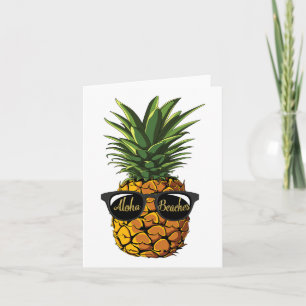 Pineapple Sungles T Shirt Aloha Beaches Hawaiian H Card