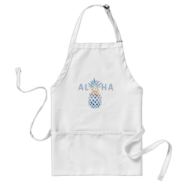 Pineapple Sunset and Blue Ocean Waves Aloha Standard Apron (Front)