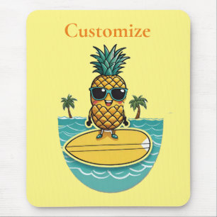 Pineapple Surfer Rides A Wave Thunder_Cove Mouse Mat