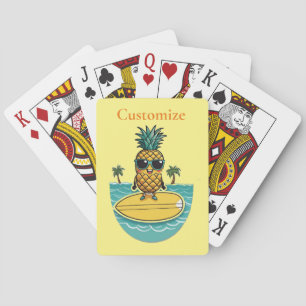 Pineapple Surfer Rides A Wave Thunder_Cove Playing Cards