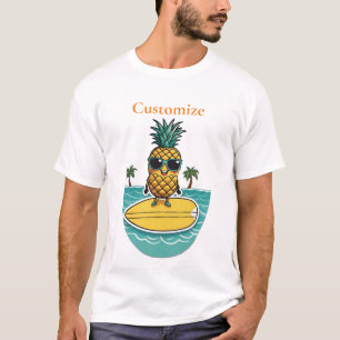 Pineapple Surfer Rides A Wave Thunder_Cove  T-Shirt
