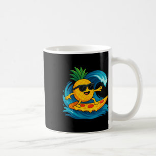 Pineapple Surfing Pizza Slice Funny Summer Tropica Coffee Mug