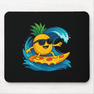 Pineapple Surfing Pizza Slice Funny Summer Tropica Mouse Mat