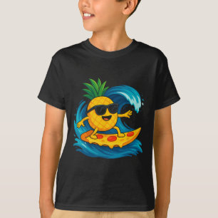 Pineapple Surfing Pizza Slice Funny Summer Tropica T-Shirt