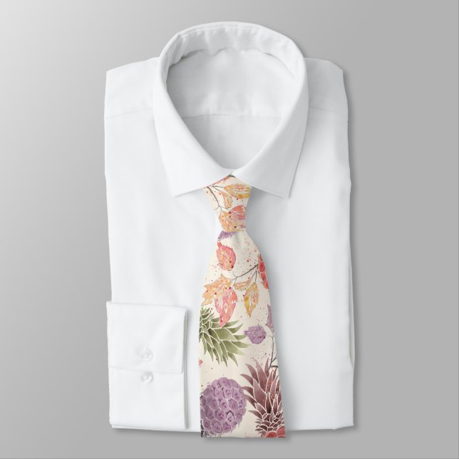 Pineapple, sweet couple, fruit, watercolor tie (Tied)