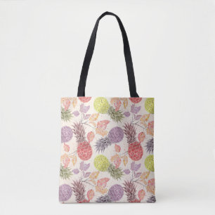 Pineapple, sweet couple, fruit, watercolor tote bag