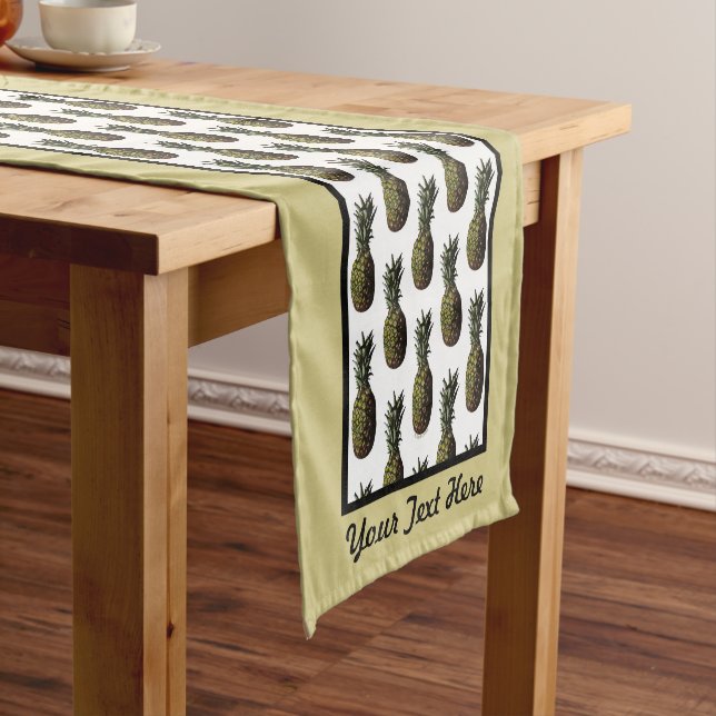 Pineapple Table Runner - Optional Personalisation (In Situ)