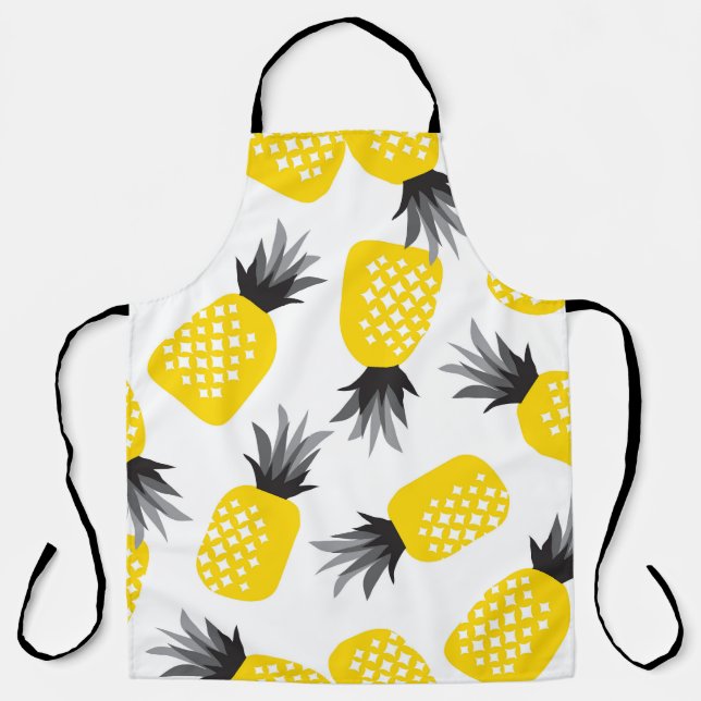 Pineapple Texture, Vintage Summer Pattern. Apron (Front)