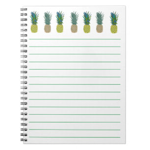 Pineapple themed lined notebooks