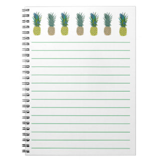 Pineapple themed lined notebooks