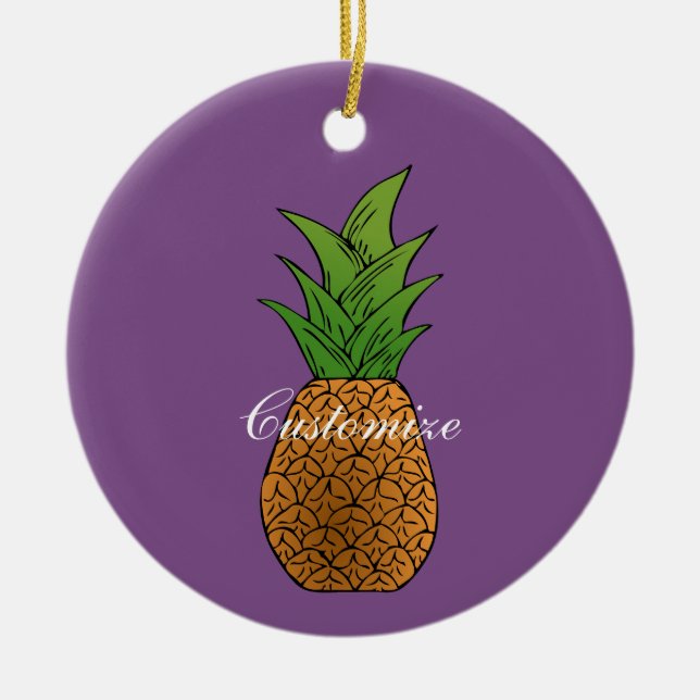 Pineapple Thunder_Cove Ceramic Tree Decoration (Front)
