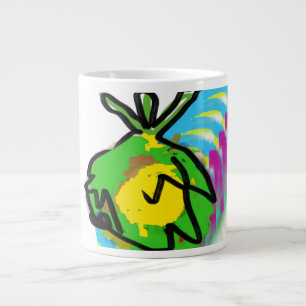 Pineapple  tie dry large coffee mug