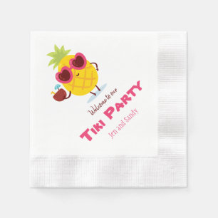 Pineapple Tiki Party Personalised Napkins Luau