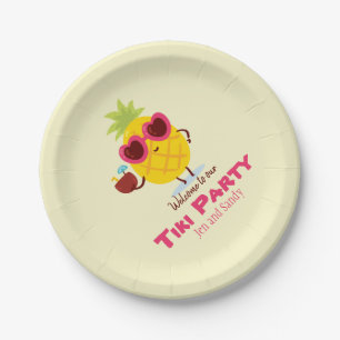 Pineapple Tiki Party Personalised Paper Plate Luau