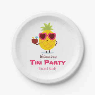 Pineapple Tiki Party Personalised Paper Plate Luau
