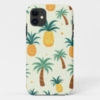Pineapple & tree pattern design iphone 11 cases