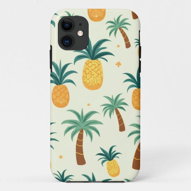 Pineapple & tree pattern design iphone 11 cases (Back)