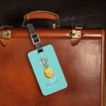 Pineapple Trendy Summer Monogram Luggage Luggage Tag<br><div class="desc">This design was created though digital art. It may be personalised in the area provide or customising by choosing the click to customise further option and changing the name, initials or words. You may also change the text colour and style or delete the text for an image only design. Contact...</div>