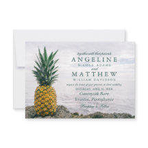 Pineapple Tropical Beach Destination Wedding Card