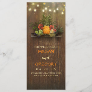 Pineapple Tropical Beach Lights Wedding Programs Programme