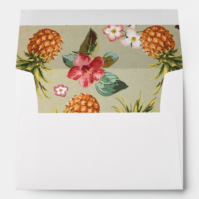 pineapple tropical beach wedding envelope (Back (Bottom))