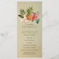 pineapple tropical beach wedding programs