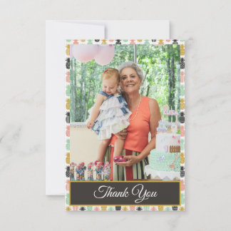 Pineapple Tropical Birthday Thank You Photo Card