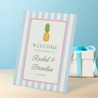Pineapple Tropical Coastal Wedding Welcome Sign,