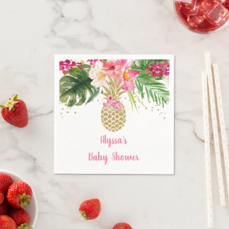 Pineapple Tropical Floral Baby Shower Napkin