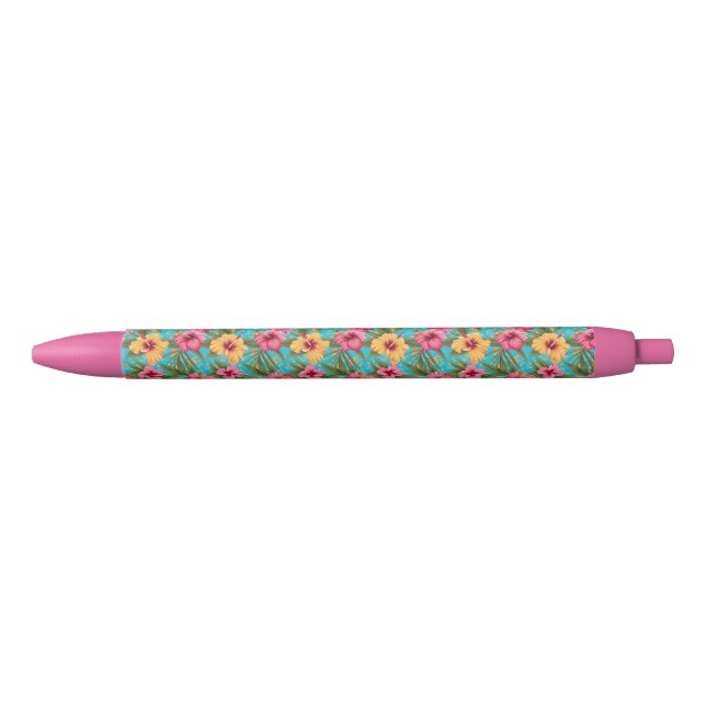 Pineapple tropical floral black ink pen (Front)