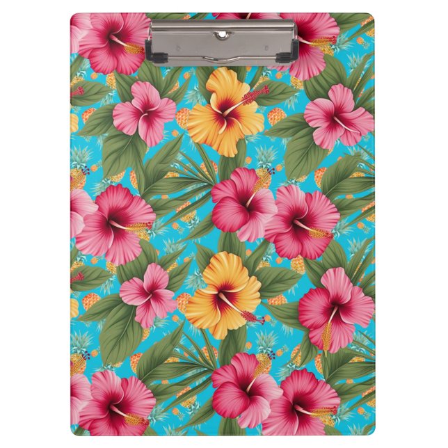 Pineapple tropical floral clipboard (Front)